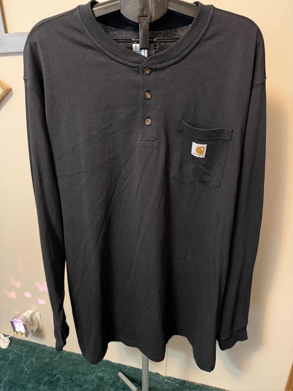 Carhartt Men's Loose Fit Heavyweight Long-Sleeve Pocket Henley Shirt XL Tall